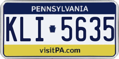 PA license plate KLI5635