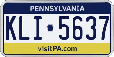 PA license plate KLI5637