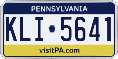 PA license plate KLI5641
