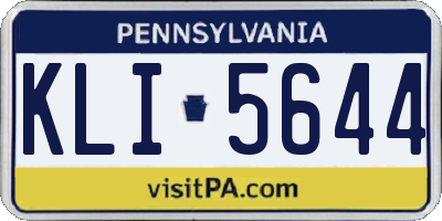 PA license plate KLI5644