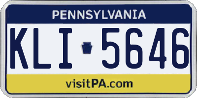 PA license plate KLI5646