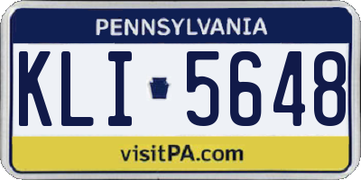 PA license plate KLI5648