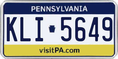 PA license plate KLI5649
