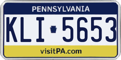 PA license plate KLI5653