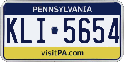 PA license plate KLI5654