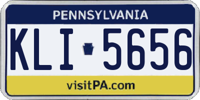 PA license plate KLI5656