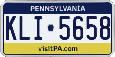 PA license plate KLI5658