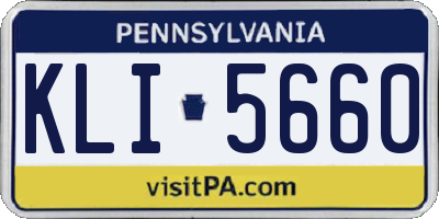 PA license plate KLI5660