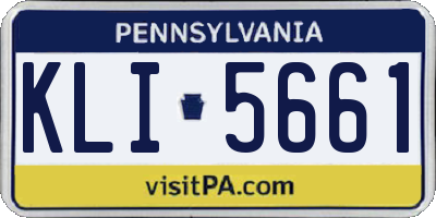 PA license plate KLI5661
