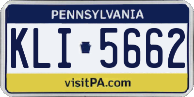 PA license plate KLI5662