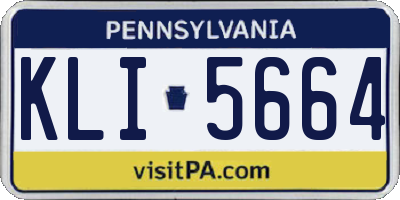 PA license plate KLI5664