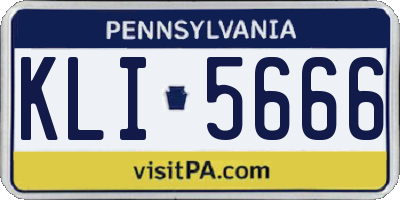 PA license plate KLI5666