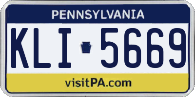 PA license plate KLI5669
