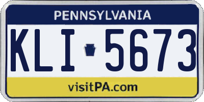PA license plate KLI5673