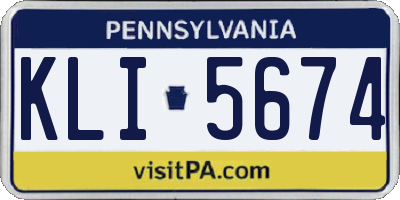 PA license plate KLI5674