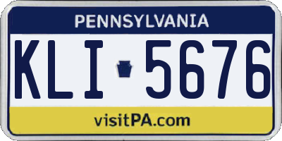 PA license plate KLI5676