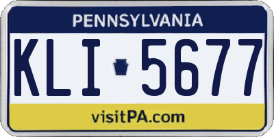 PA license plate KLI5677