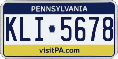 PA license plate KLI5678