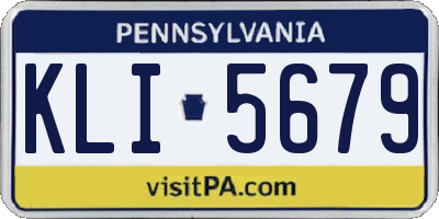 PA license plate KLI5679