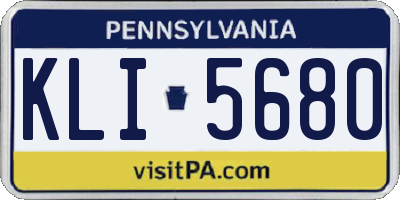 PA license plate KLI5680