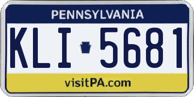 PA license plate KLI5681