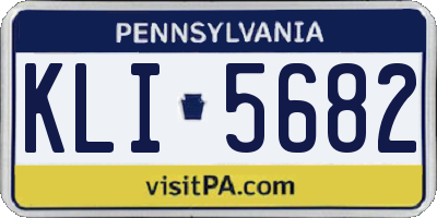 PA license plate KLI5682