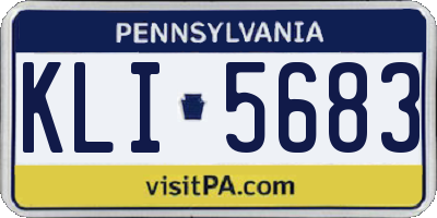 PA license plate KLI5683