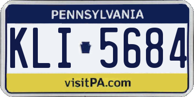 PA license plate KLI5684