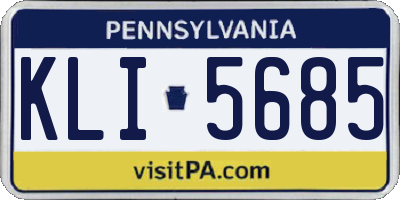 PA license plate KLI5685
