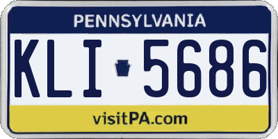 PA license plate KLI5686