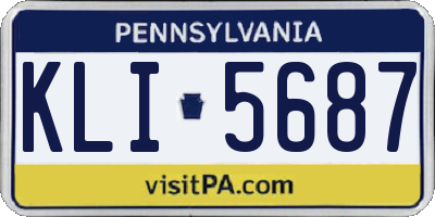 PA license plate KLI5687