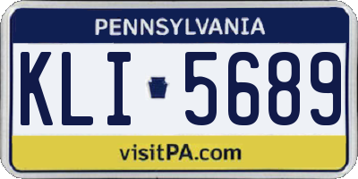 PA license plate KLI5689