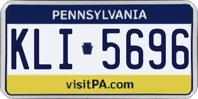 PA license plate KLI5696