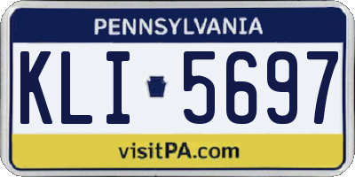 PA license plate KLI5697