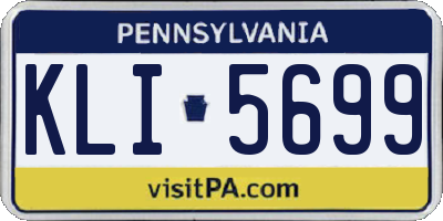 PA license plate KLI5699