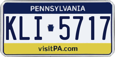 PA license plate KLI5717