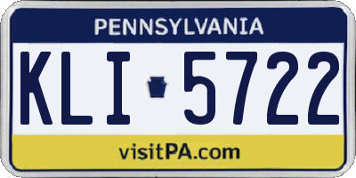 PA license plate KLI5722