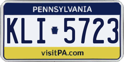 PA license plate KLI5723