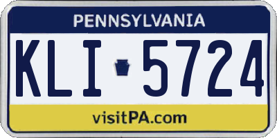 PA license plate KLI5724