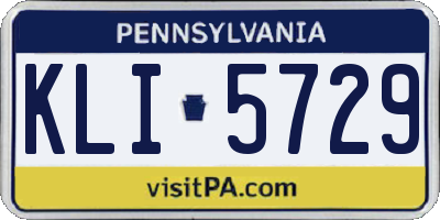 PA license plate KLI5729