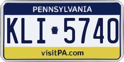 PA license plate KLI5740