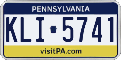 PA license plate KLI5741