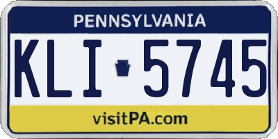 PA license plate KLI5745