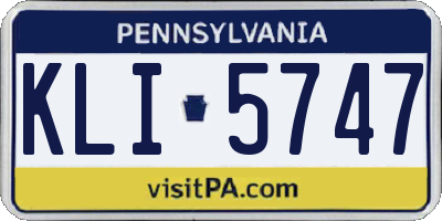 PA license plate KLI5747