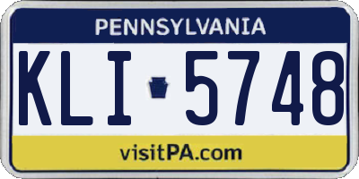 PA license plate KLI5748