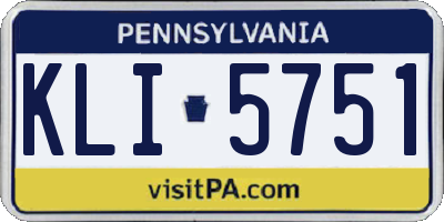 PA license plate KLI5751