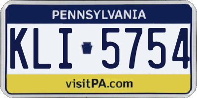 PA license plate KLI5754