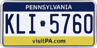 PA license plate KLI5760
