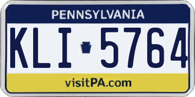 PA license plate KLI5764