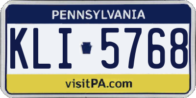 PA license plate KLI5768